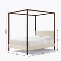 Pelican Canopy Platform Bed Pearl White Queen Box Spring Not Required Queen Cream White Wood Canopy Boucle Metal & Wood