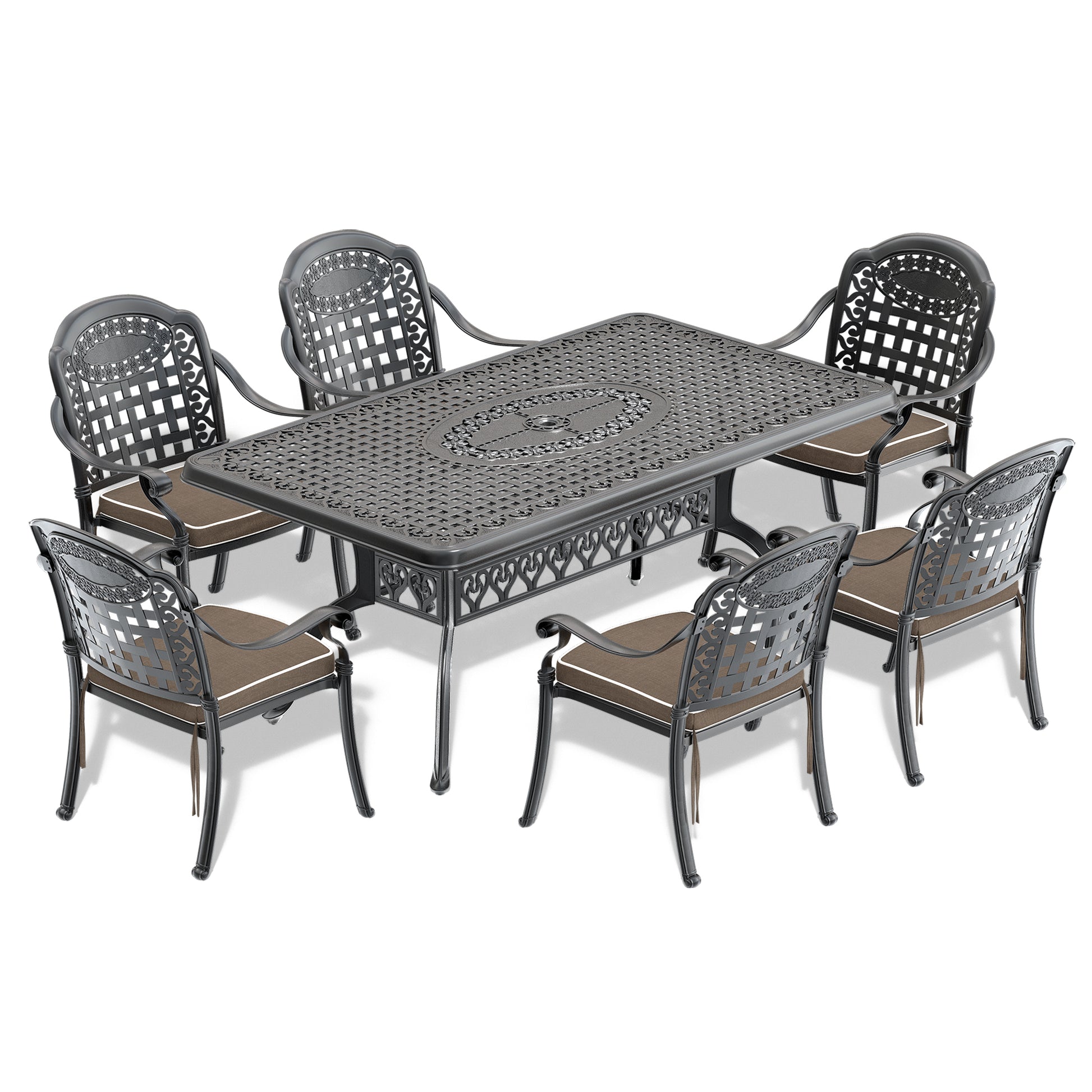 L68.9*w37.4 inch Cast Aluminum Patio Dining Table