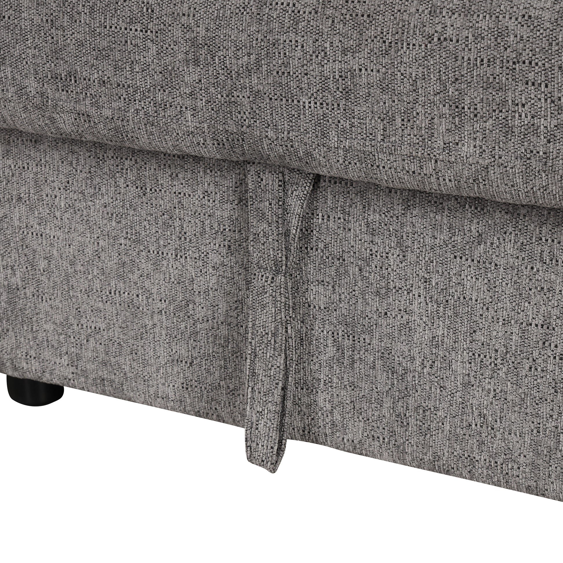 108.6" U Shaped Sectional Sofa Pull Out Sofa Bed With Two Usb Ports, Two Power Sockets, Three Back Pillows And A Storage Chaise For Living Room, Light Gray Light Gray Foam Chenille 5 Seat