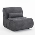 Soft Pellet Velvet Recliner Comfortable Lounge Chair With Waist Pack Padding, Modern Design, Ideal For Living Room, Bedroom Or Office Dark Gray Dark Gray Fabric 1 Seat