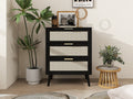 3 Drawer Cabinet, Suitable For Bedroom, Living Room, Study Black Particle Board