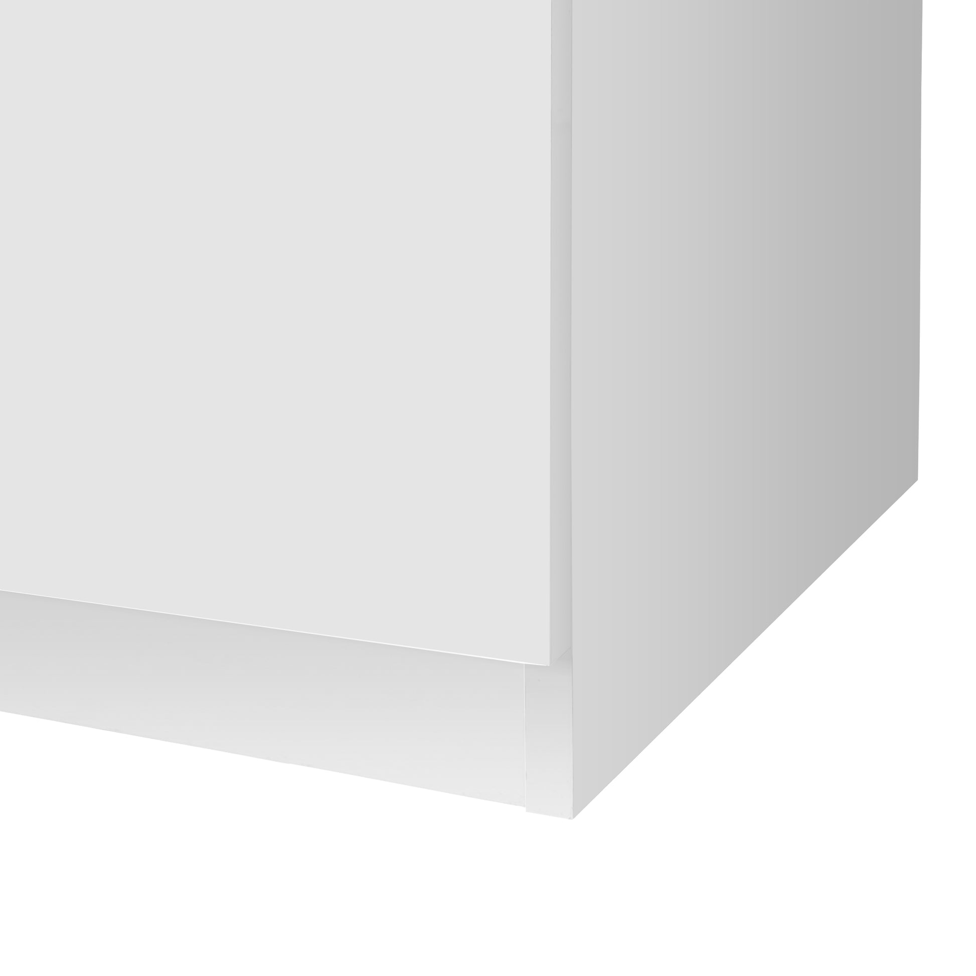 Large Spaces Shoe Cabinet High Glossy White Color With Led Light Have Moveable Shelves White Particle Board