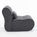Soft Pellet Velvet Recliner Comfortable Lounge Chair With Waist Pack Padding, Modern Design, Ideal For Living Room, Bedroom Or Office Dark Gray Dark Gray Fabric 1 Seat
