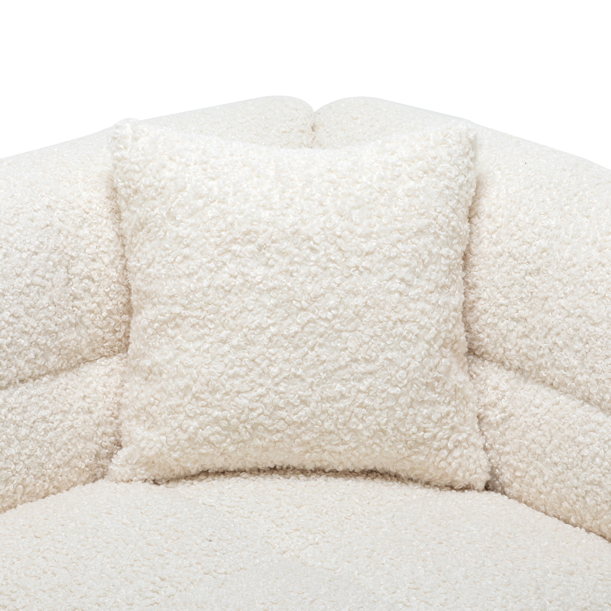87.7" Sectional Sofa Cozy Teddy Fleece Fabric Sectional Sofa Couch With Two Usb Ports A Movable Storage Ottoman And Two Lumbar Pillows For Living Room, Creamy White Creamy White Foam Teddy