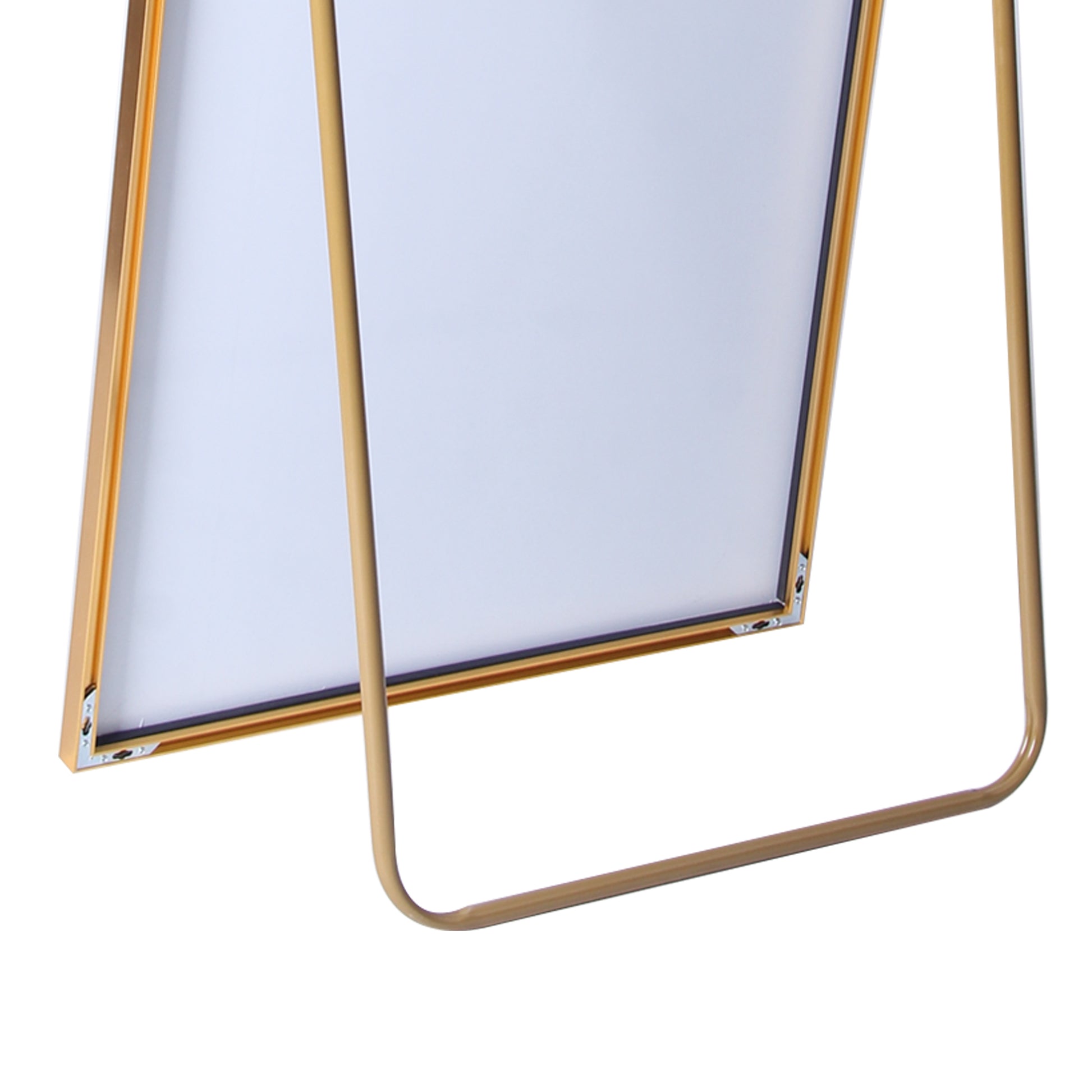 Tempered Mirror 71" X 32" Tall Full Length Mirror With Stand, Gold Wall Mounting Full Body Mirror, Metal Frame Full Length Mirror For Living Room, Bedroom Gold Glass