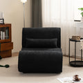 Soft Pellet Velvet Recliner Comfortable Lounge Chair With Waist Pack Padding, Modern Design, Ideal For Living Room, Bedroom Or Office Black Matte Black Fabric