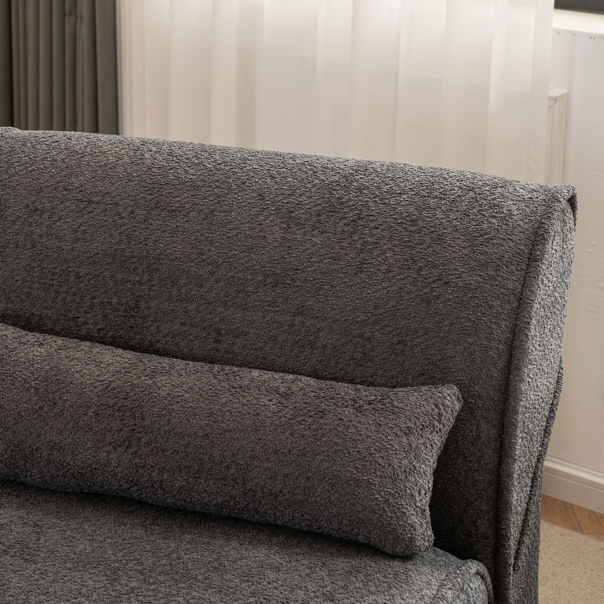 Soft Pellet Velvet Recliner Comfortable Lounge Chair With Waist Pack Padding, Modern Design, Ideal For Living Room, Bedroom Or Office Dark Gray Dark Gray Fabric 1 Seat