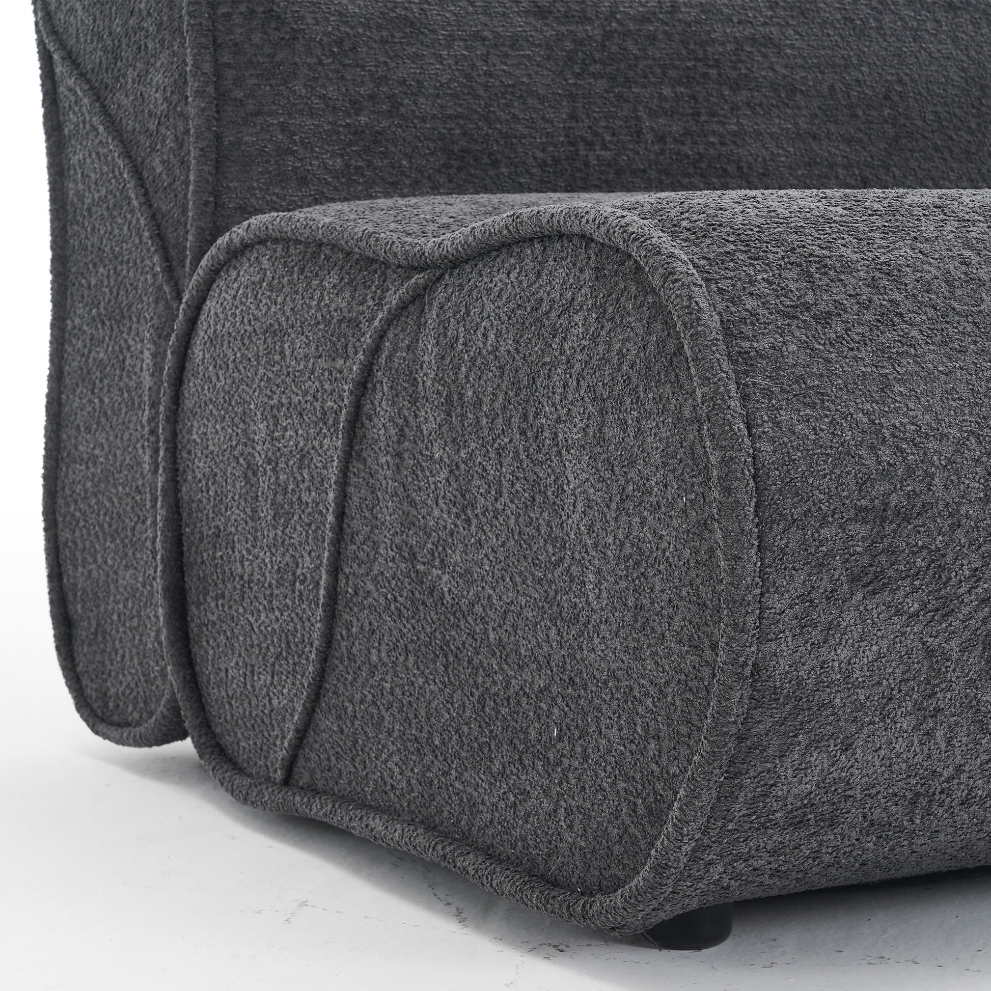 Soft Pellet Velvet Recliner Comfortable Lounge Chair With Waist Pack Padding, Modern Design, Ideal For Living Room, Bedroom Or Office Dark Gray Dark Gray Fabric 1 Seat