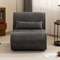 Soft Pellet Velvet Recliner Comfortable Lounge Chair With Waist Pack Padding, Modern Design, Ideal For Living Room, Bedroom Or Office Dark Gray Dark Gray Fabric 1 Seat