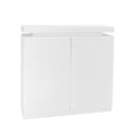 Large Spaces Shoe Cabinet High Glossy White Color With Led Light Have Moveable Shelves White Particle Board