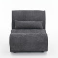 Soft Pellet Velvet Recliner Comfortable Lounge Chair With Waist Pack Padding, Modern Design, Ideal For Living Room, Bedroom Or Office Dark Gray Dark Gray Fabric 1 Seat