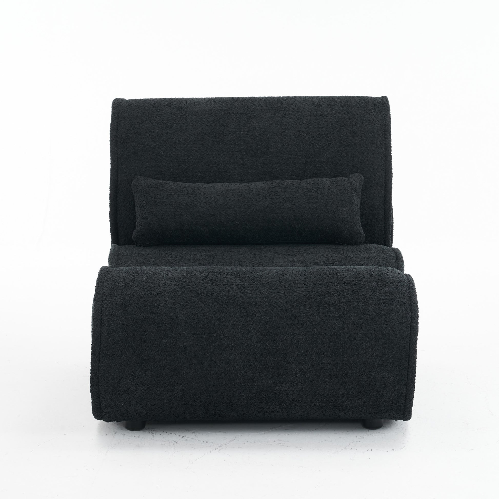 Soft Pellet Velvet Recliner Comfortable Lounge Chair With Waist Pack Padding, Modern Design, Ideal For Living Room, Bedroom Or Office Black Matte Black Fabric