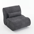 Soft Pellet Velvet Recliner Comfortable Lounge Chair With Waist Pack Padding, Modern Design, Ideal For Living Room, Bedroom Or Office Dark Gray Dark Gray Fabric 1 Seat