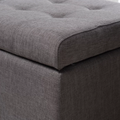 Storage Ottoman Light Grey Fabric