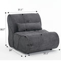 Soft Pellet Velvet Recliner Comfortable Lounge Chair With Waist Pack Padding, Modern Design, Ideal For Living Room, Bedroom Or Office Dark Gray Dark Gray Fabric 1 Seat