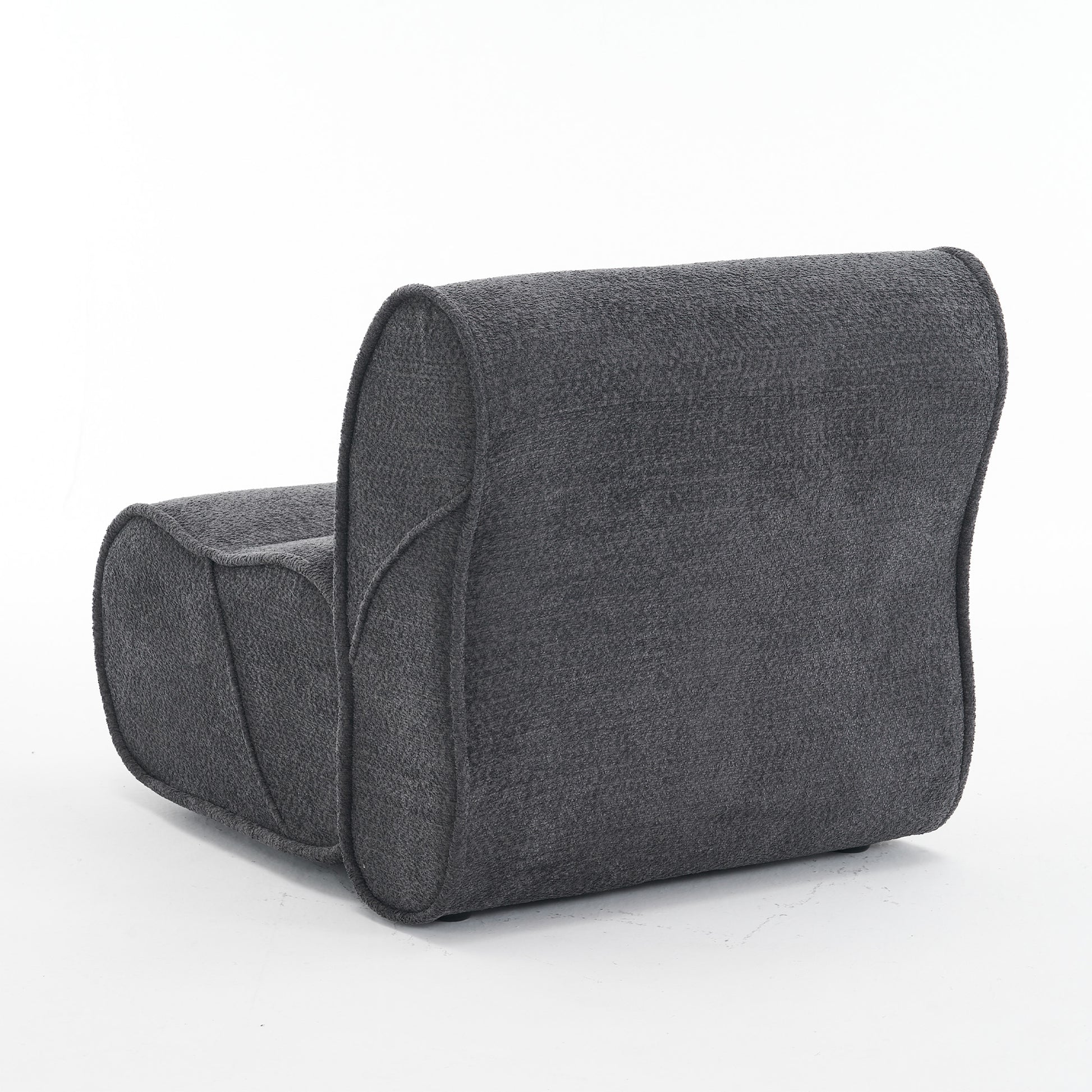 Soft Pellet Velvet Recliner Comfortable Lounge Chair With Waist Pack Padding, Modern Design, Ideal For Living Room, Bedroom Or Office Dark Gray Dark Gray Fabric 1 Seat