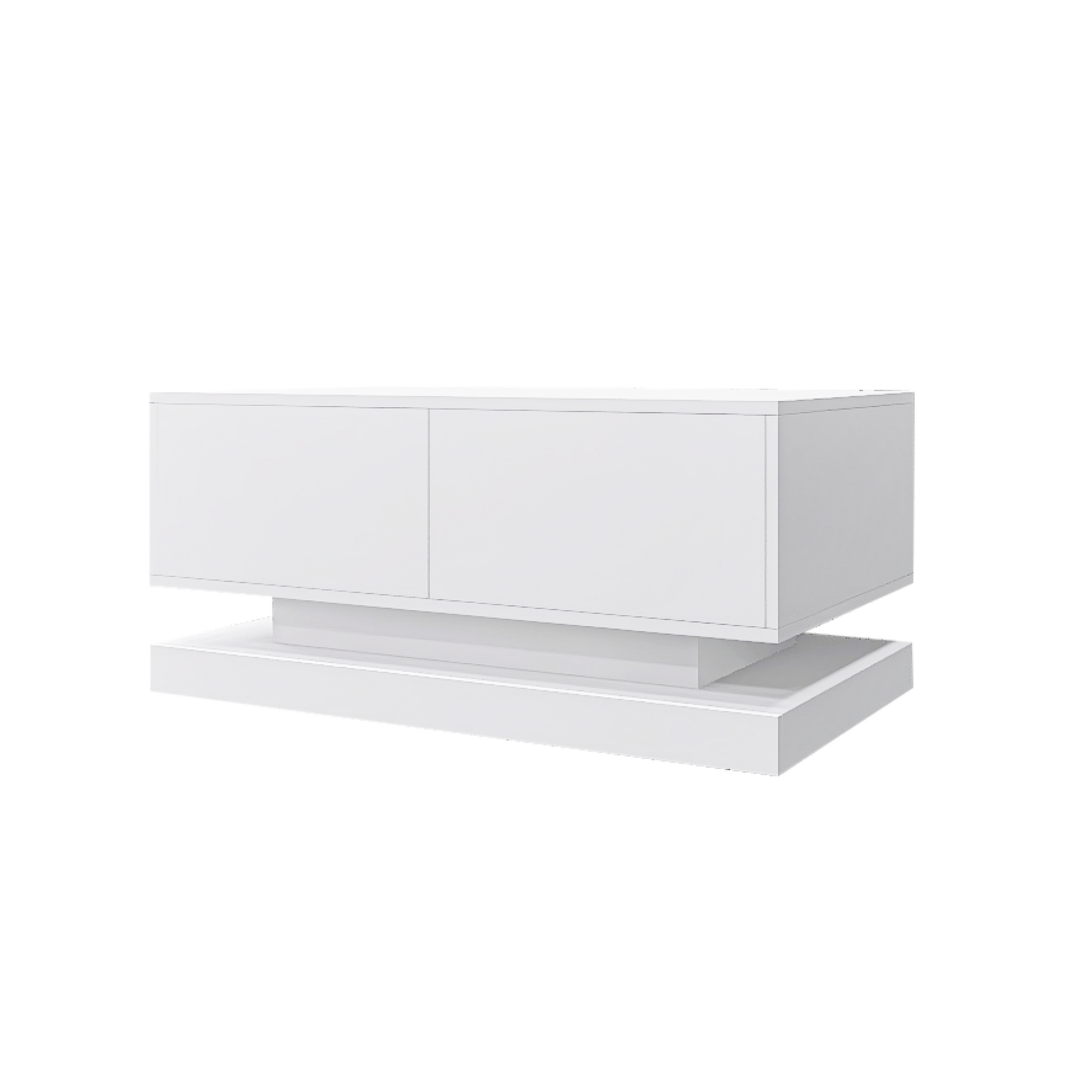 High Glossy Coffee Table With 2 Drawers Have Rgb Led Light With Buletooth Control White White Primary Living Space Rosewood Square Drawers Coffee & End Tables Lacquered Particle Board