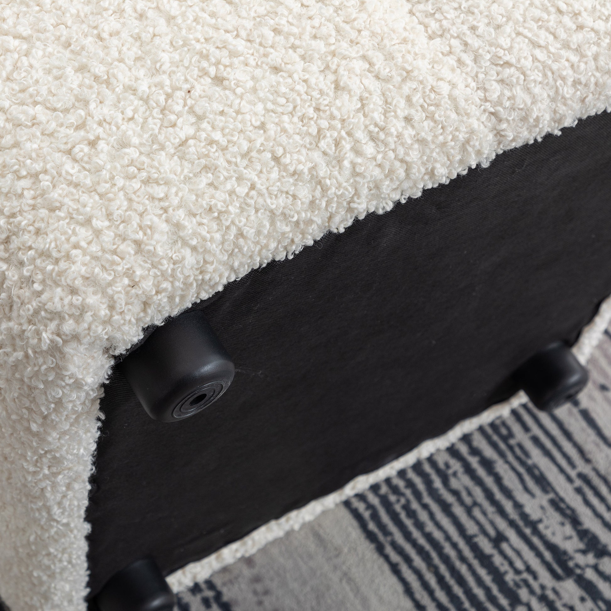 87.7" Sectional Sofa Cozy Teddy Fleece Fabric Sectional Sofa Couch With Two Usb Ports A Movable Storage Ottoman And Two Lumbar Pillows For Living Room, Creamy White Creamy White Foam Teddy