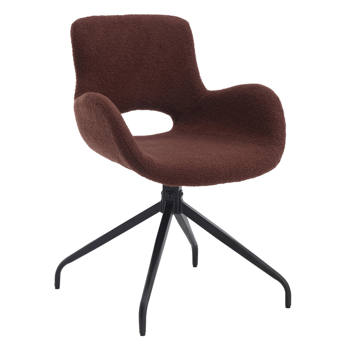 Ts Teddy Velvet Upholstered Chair With Metal Legs,Modern Accent Without Wheels, Home Office Chair Desk Chair Computer Task Chair With 360 Degree Rotating For Office Bedroom Living Room,Dark Brown Dark Brown Teddy