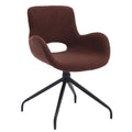 Ts Teddy Velvet Upholstered Chair With Metal Legs,Modern Accent Without Wheels, Home Office Chair Desk Chair Computer Task Chair With 360 Degree Rotating For Office Bedroom Living Room,Dark Brown Dark Brown Teddy