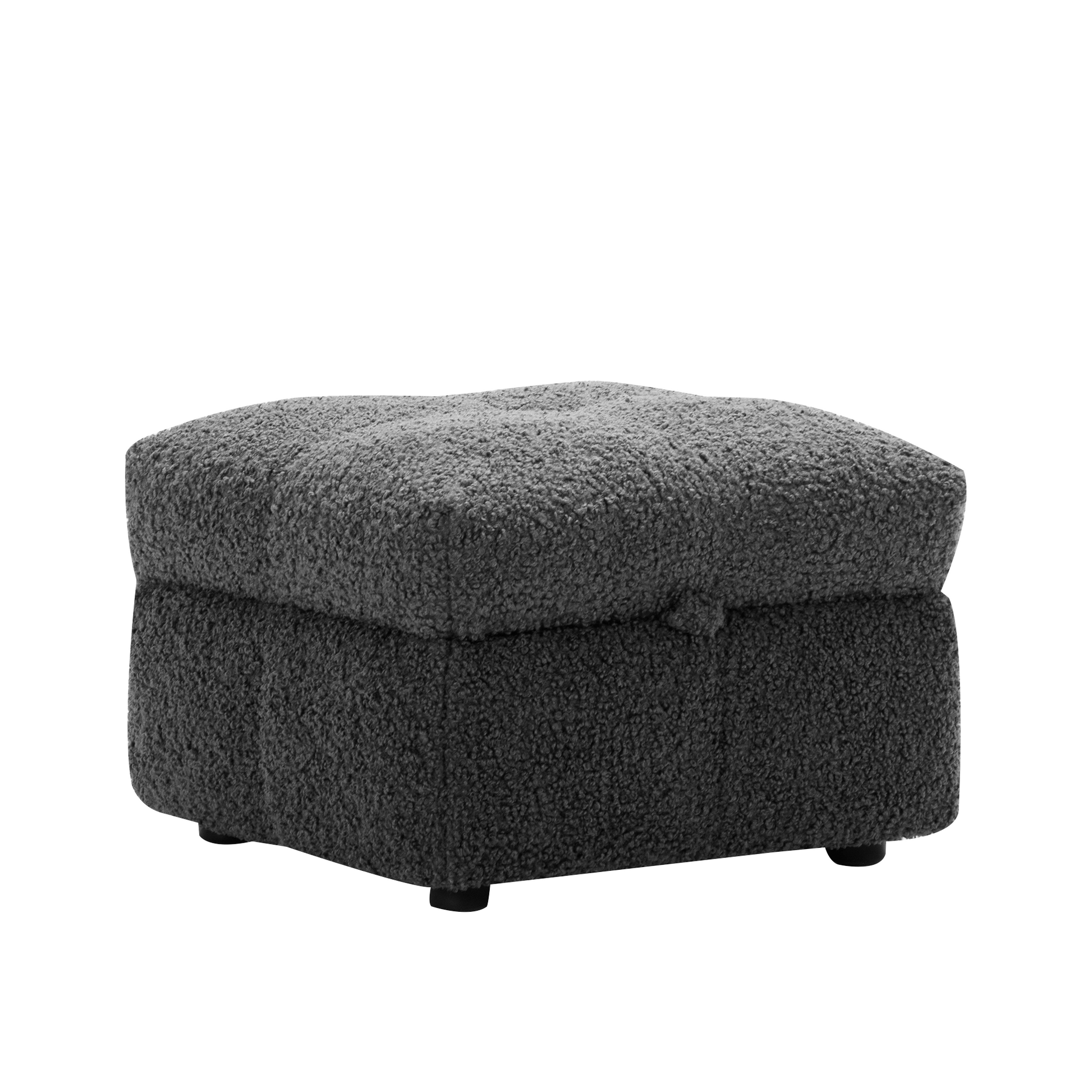 87.7" Sectional Sofa Cozy Teddy Fleece Fabric Sectional Sofa Couch With Two Usb Ports A Movable Storage Ottoman And Two Lumbar Pillows For Living Room, Gray Gray Foam Teddy 4 Seat