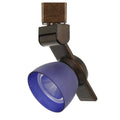 12W Integrated Metal And Polycarbonate Led Track Fixture, Bronze And Blue Bronze Metal