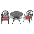 Cushions In Random Colors 3 Piece Set Of Cast Aluminum Patio Furniture With Cushions Yes Complete Patio Set Black Seats 2 Rust Resistant Frame Water Resistant Cushion Garden & Outdoor Complete Patio Sets Aluminium