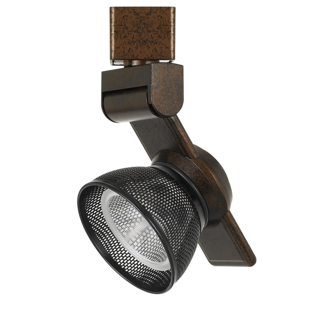 12W Integrated Led Metal Track Fixture With Mesh Head, Bronze And Black Gold Black Metal