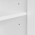 Large Spaces Shoe Cabinet High Glossy White Color With Led Light Have Moveable Shelves White Particle Board