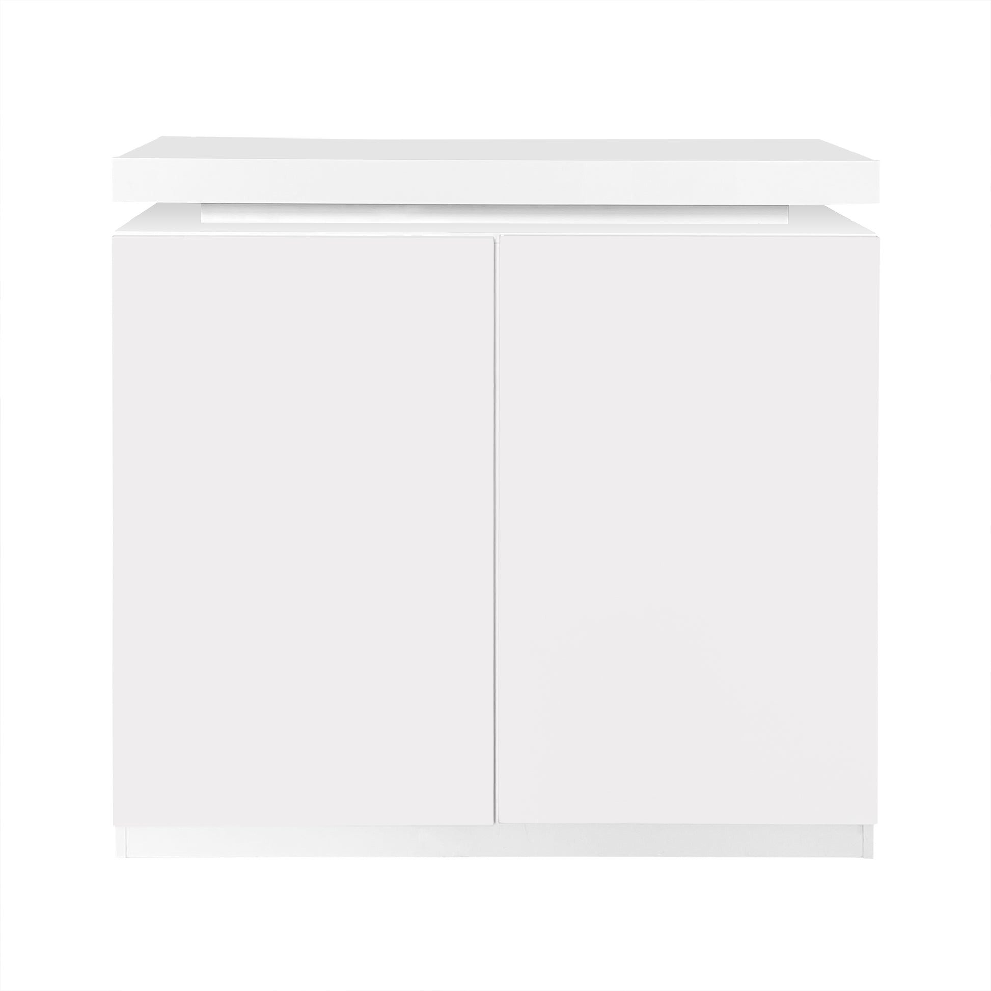 Large Spaces Shoe Cabinet High Glossy White Color With Led Light Have Moveable Shelves White Particle Board