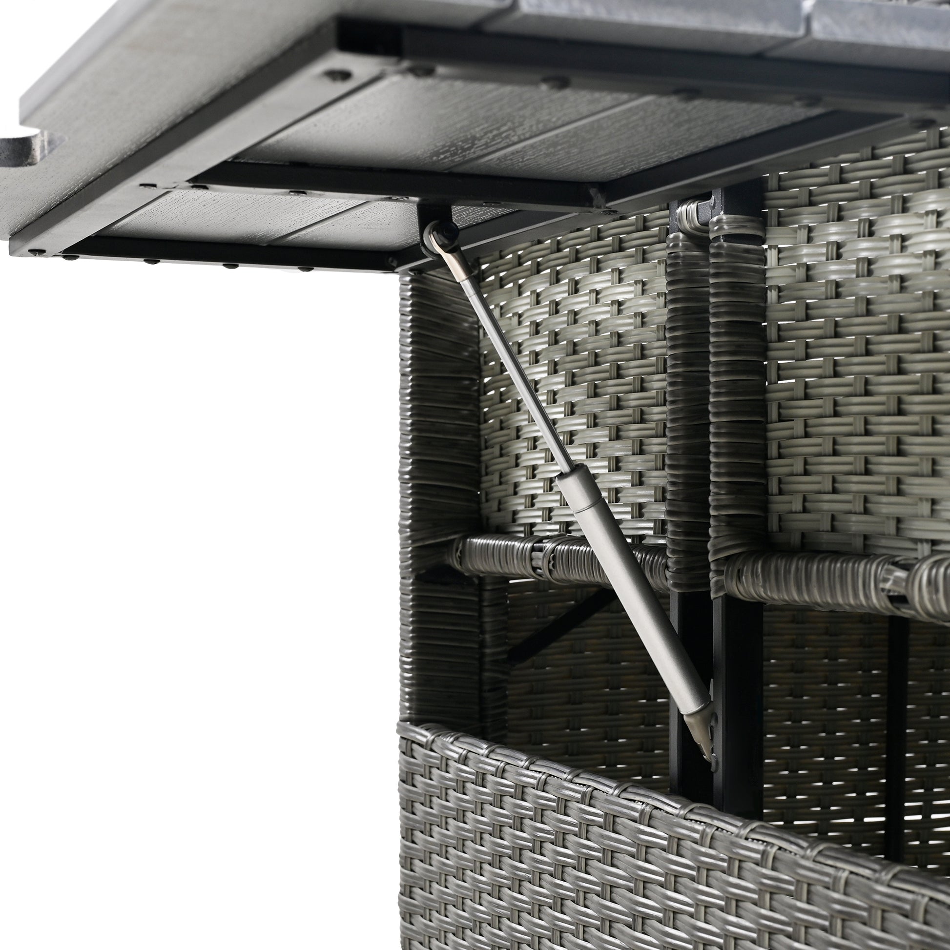 Tomax 5 Piece Outdoor Patio Rattan Sofa Set, Sectional Pe Wicker L Shaped Garden Furniture Set With 2 Extendable Side Tables, Dining Table And Washable Covers For Backyard, Poolside, Indoor, Gray Yes Complete Patio Set Gray Water Resistant Frame Water