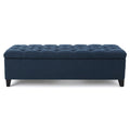 Glouster Storage Ottoman V2 Navy Blue Fabric