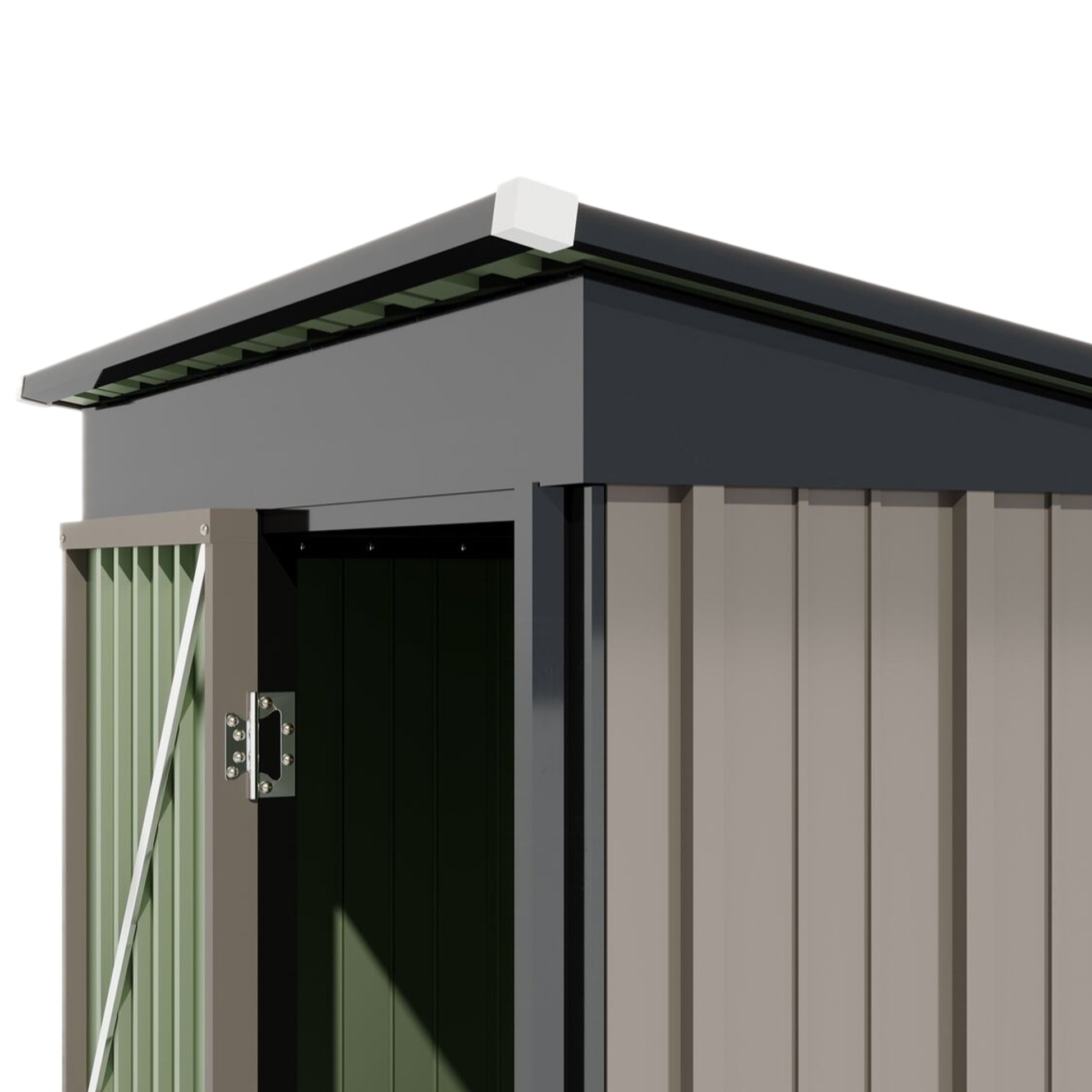 Patio, Lawn & Garden,5*3Ft Outdoor Storage Shed,Tool Shed With Sloping Roof And Lockable Door, Metal Shed For Backyard Garden Patio Lawn, Brown Brown Year Round Use Metal