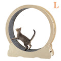 Cat Exercise Wheel Indoor Cat Treadmill With Carpeted Running Track, Safety Cat Treadmill With Latch, Weighted Wheel For Cats, Add Fun To Cat Exercise, Natural Wood Color, 39.4