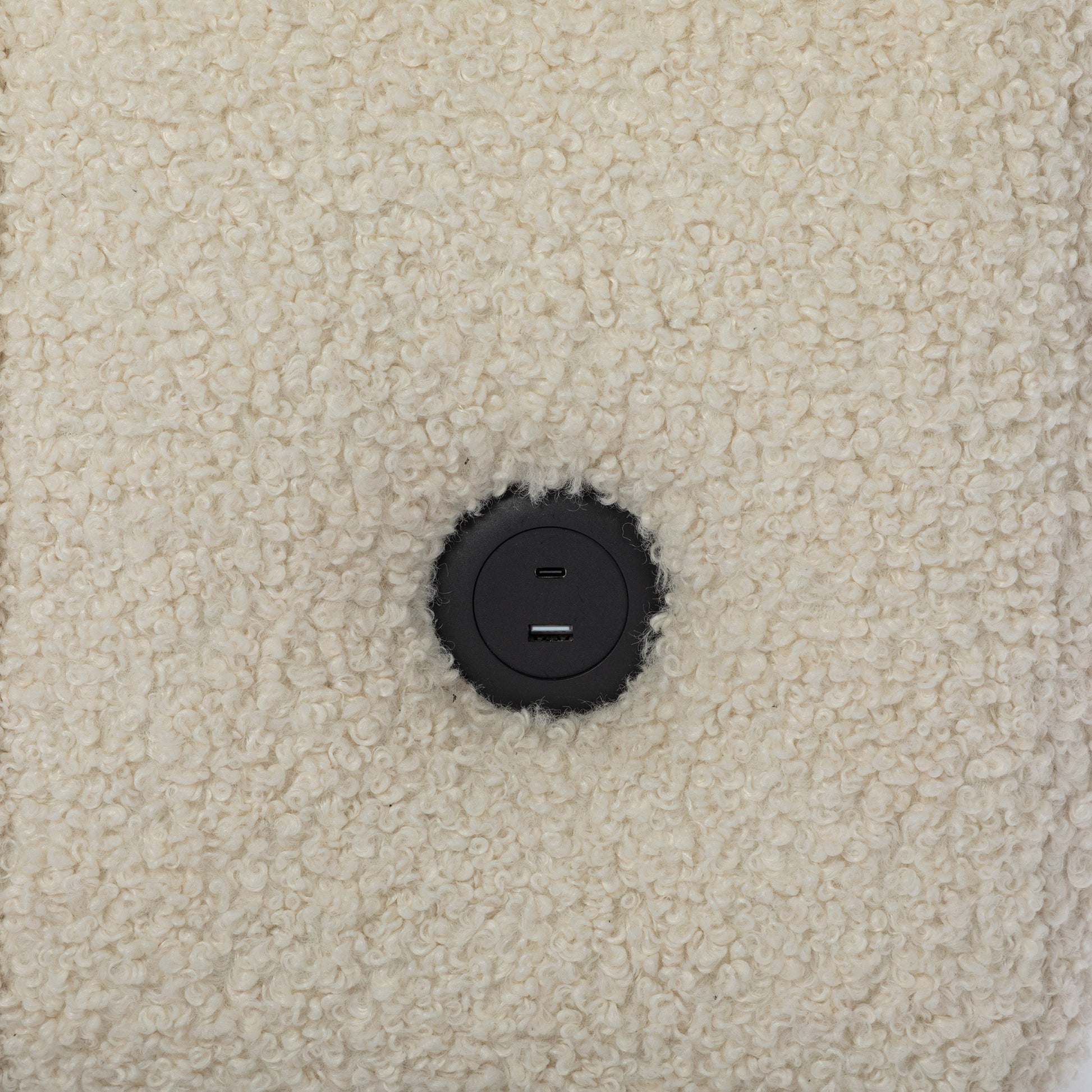 87.7" Sectional Sofa Cozy Teddy Fleece Fabric Sectional Sofa Couch With Two Usb Ports A Movable Storage Ottoman And Two Lumbar Pillows For Living Room, Creamy White Creamy White Foam Teddy