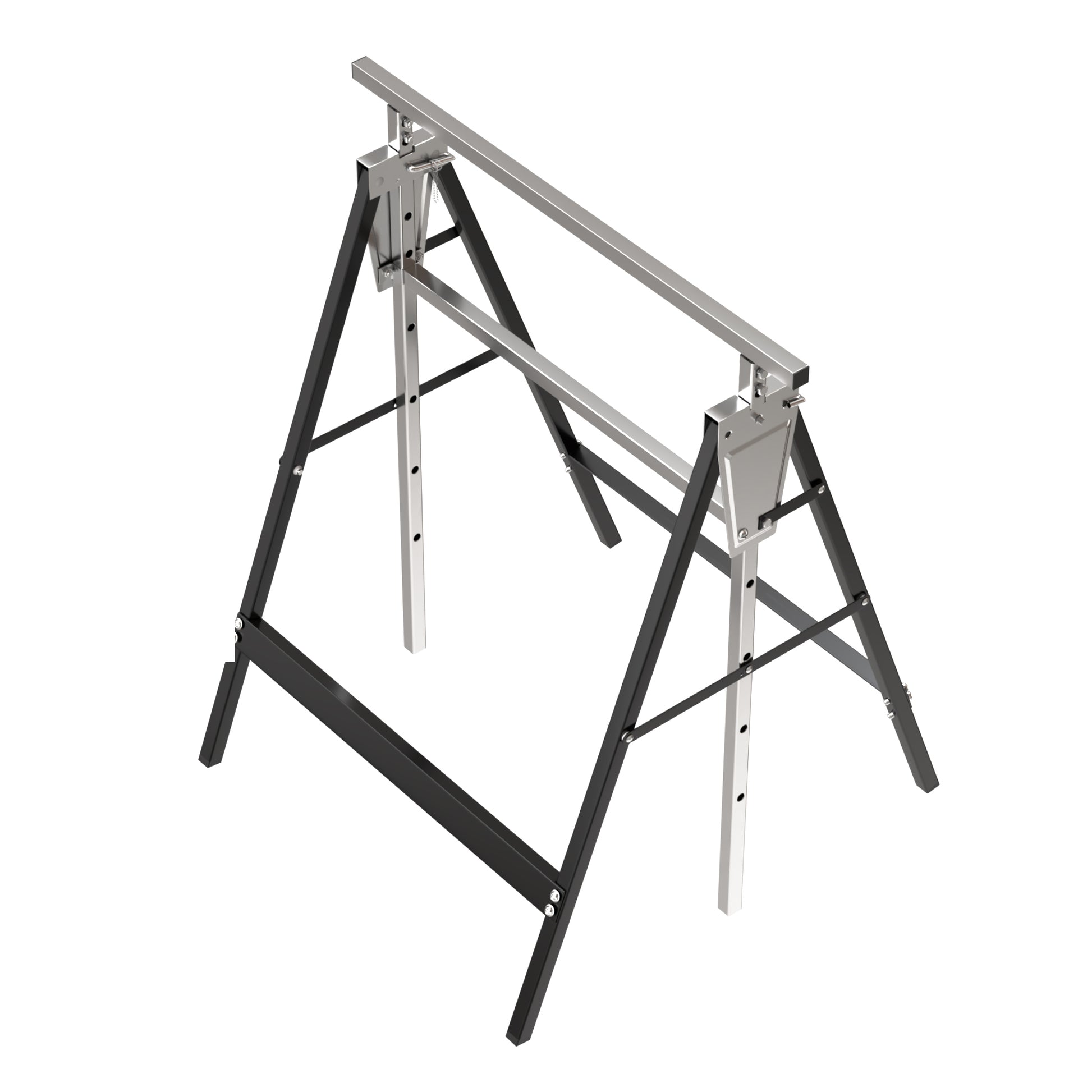 Sawhorse Lifting Bracket, Sawhorse Stand 2X4 Heavy Duty Sawhorse Adjustable Height 2 Pack Silver Stainless Steel