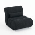 Soft Pellet Velvet Recliner Comfortable Lounge Chair With Waist Pack Padding, Modern Design, Ideal For Living Room, Bedroom Or Office Black Matte Black Fabric