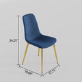 Fabric Dining Chairs Set Of 4, Upholstered Armless Accent Chairs, Classical Appearance And Metal Legs Blue Fabric