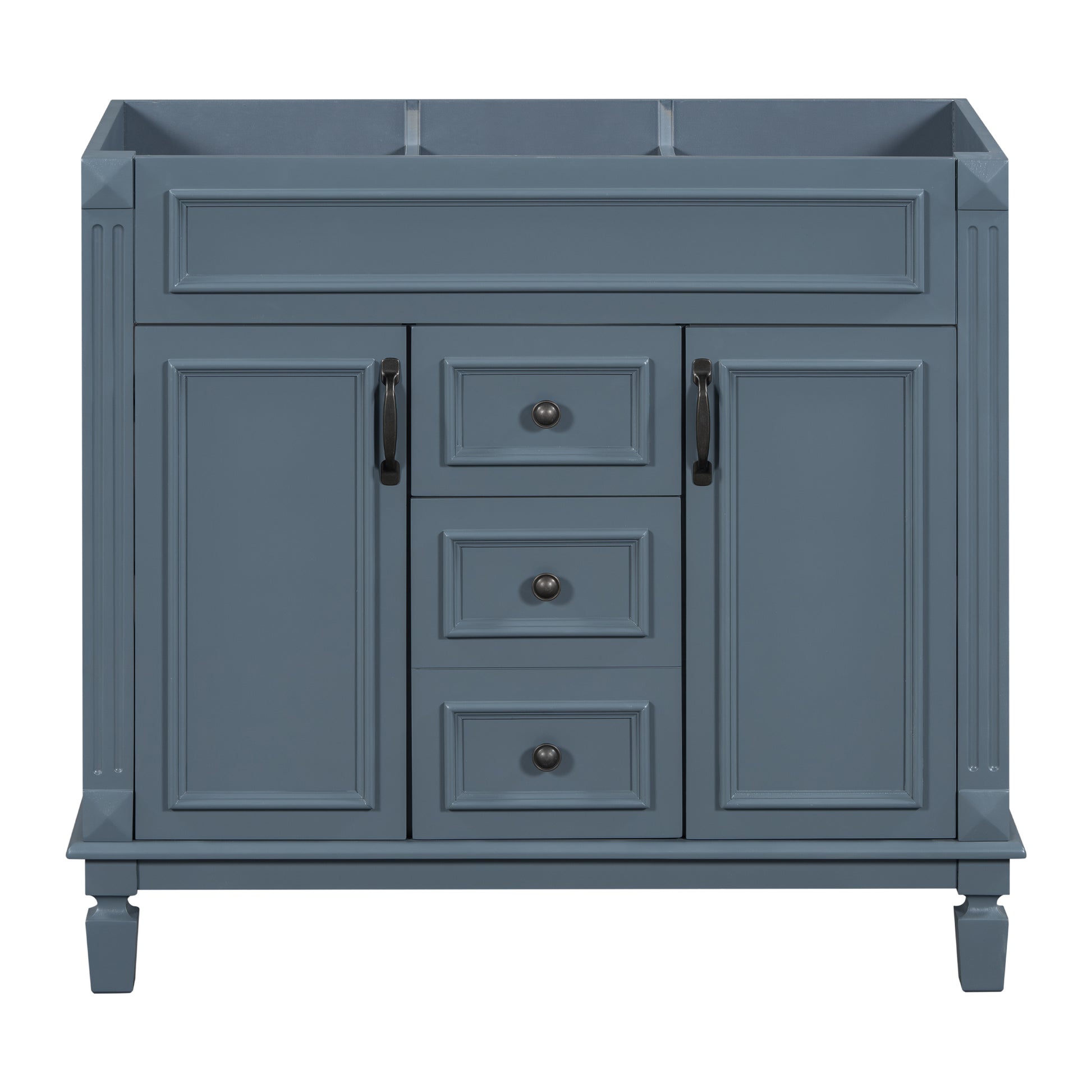 36'' Bathroom Vanity Without Top Sink, Royal Blue Cabinet Only, Modern Bathroom Storage Cabinet With 2 Soft Closing Doors And 2 Drawers Not Include Basin Sink Blue Mdf