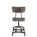 Metal Adjustable Side Chairs With Wooden Swivelling Seats And Open Backrest, Gray, Set Of Two Gray Wood Metal