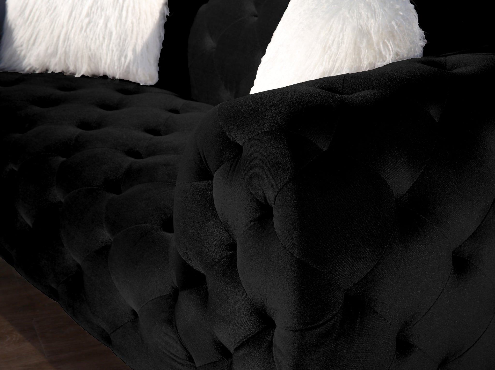 Black Plush Loveseat Furniture Cover for Ultimate black-velvet