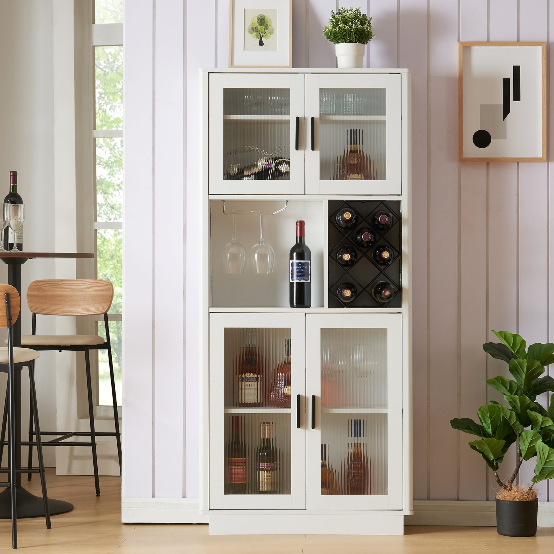 Led Wine Bar Cabinets with Wine Rack, Wine Bottle