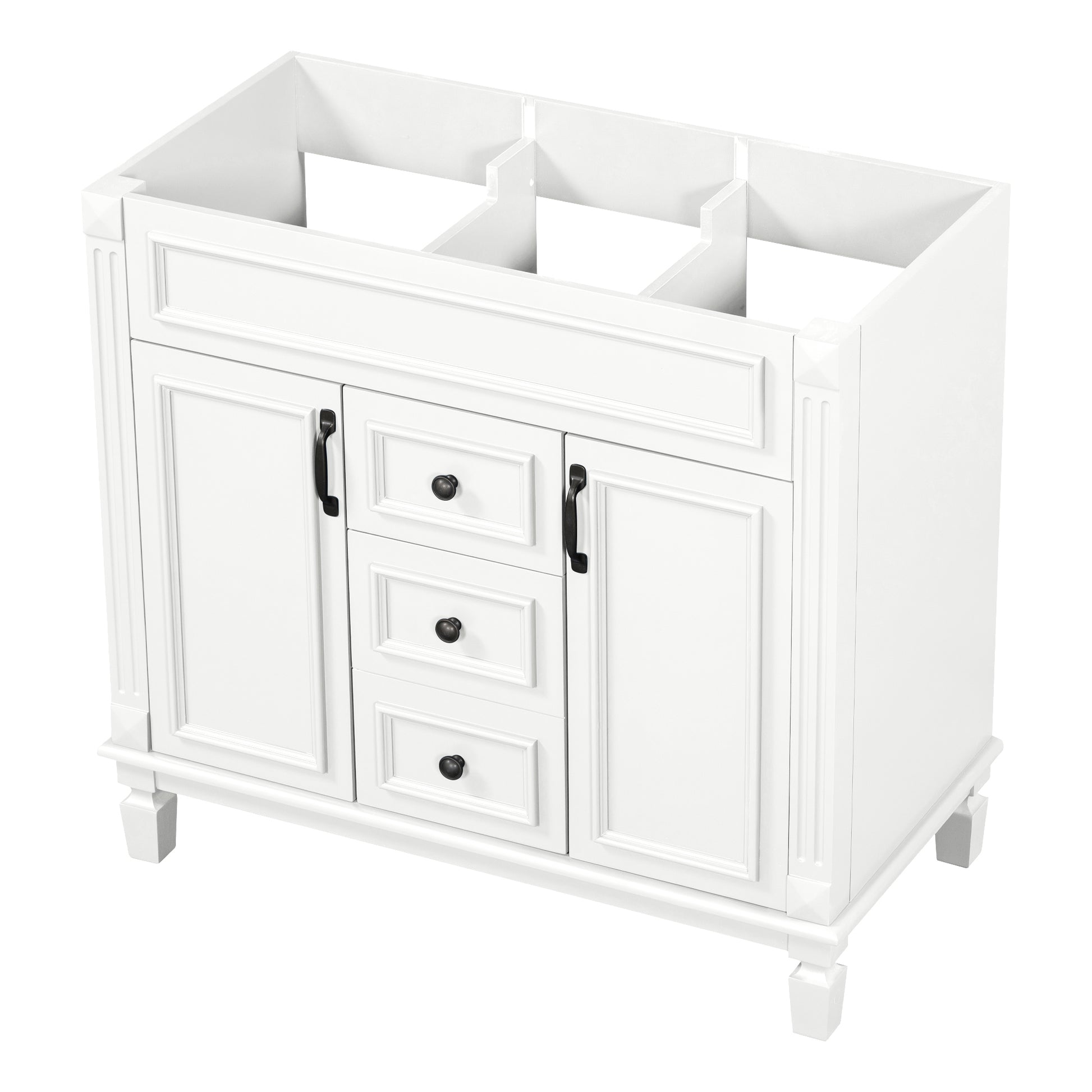 36'' Bathroom Vanity Without Top Sink, Cabinet Only, Modern Bathroom Storage Cabinet With 2 Soft Closing Doors And 2 Drawers White Bathroom Mdf