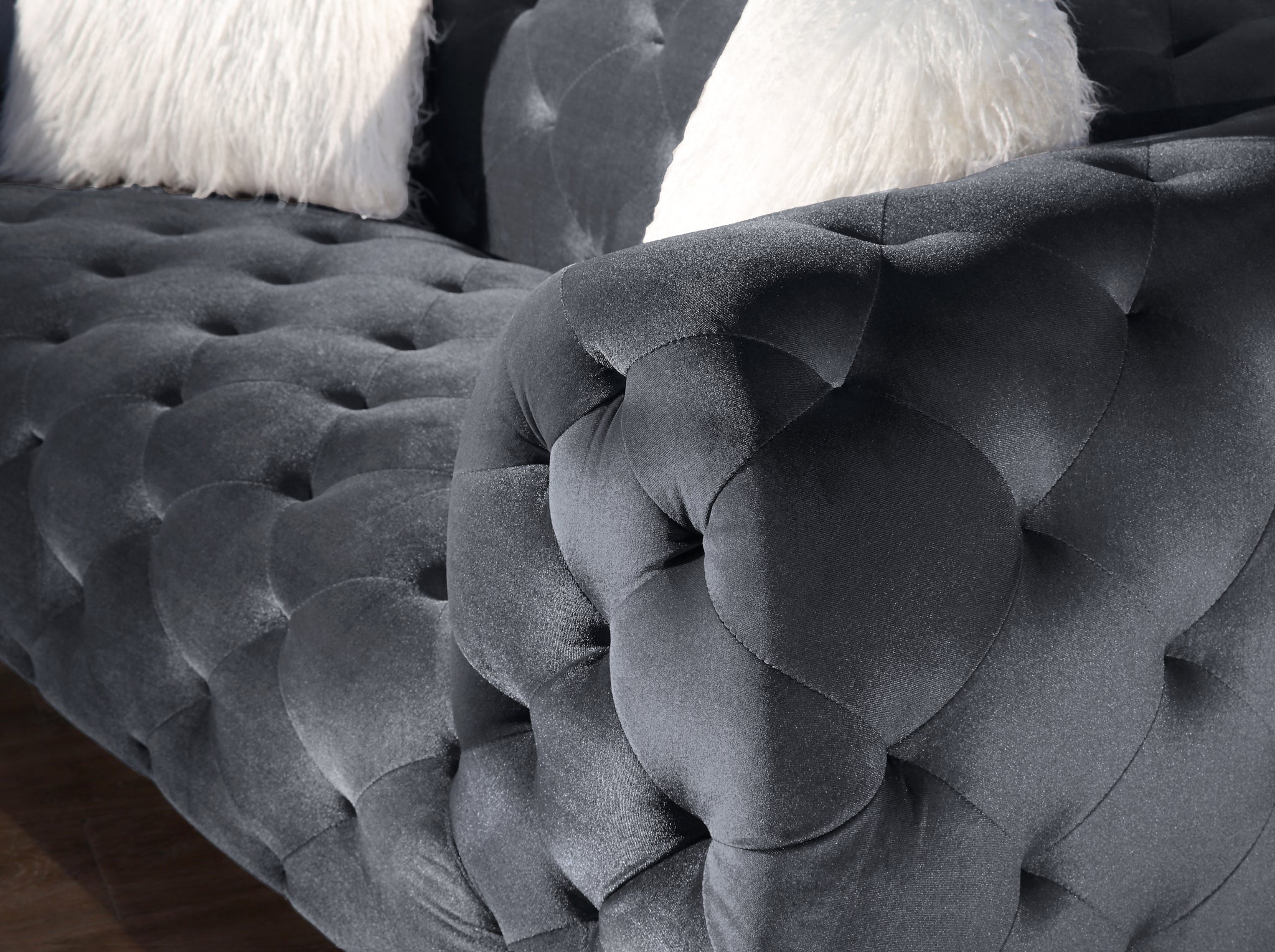 Grey Plush Loveseat Furniture Cover for Ultimate grey-velvet