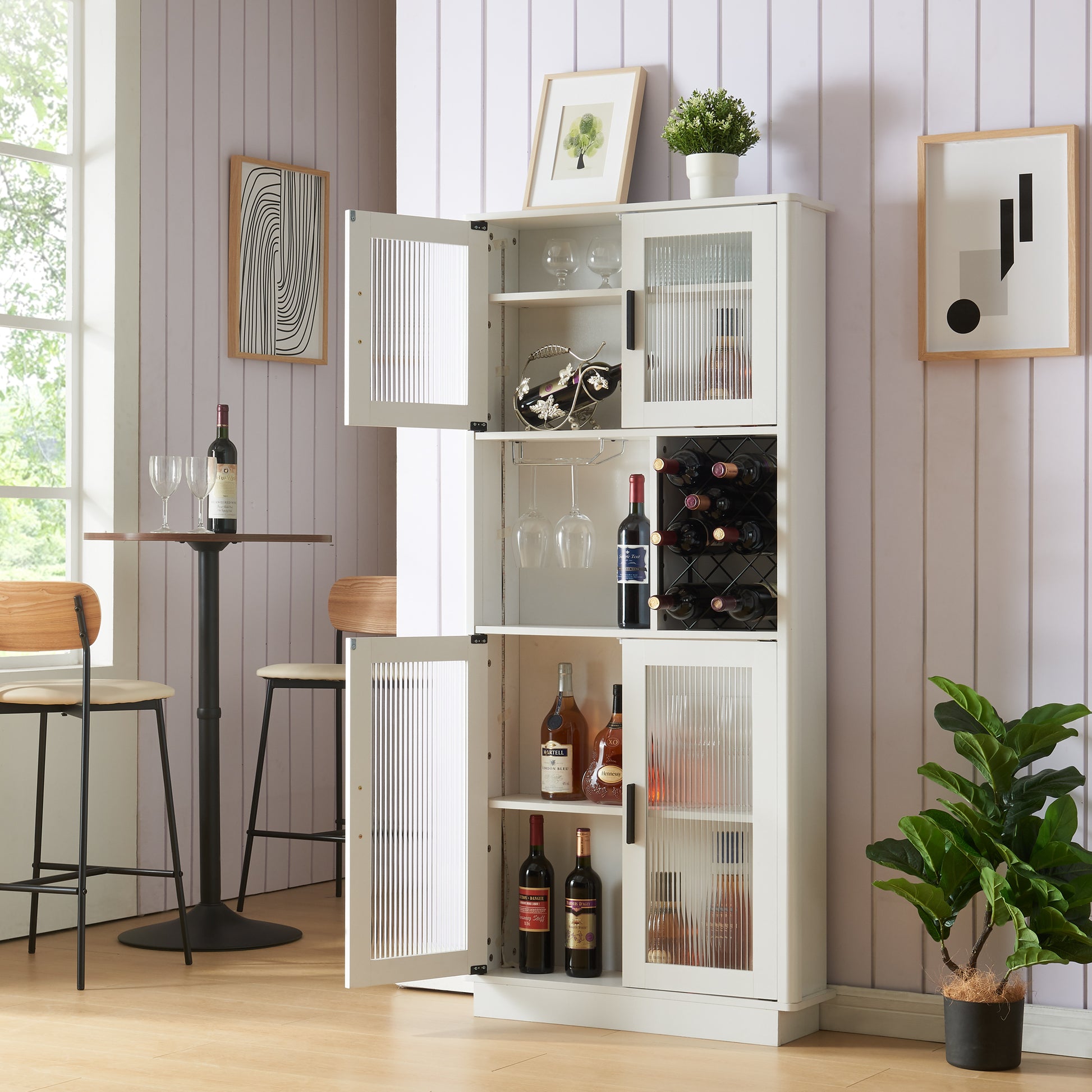 Led Wine Bar Cabinets with Wine Rack, Wine Bottle