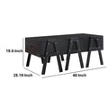 Three Drawers Wooden Convertible Coffee Table With Angled Legs, Black Black Wood