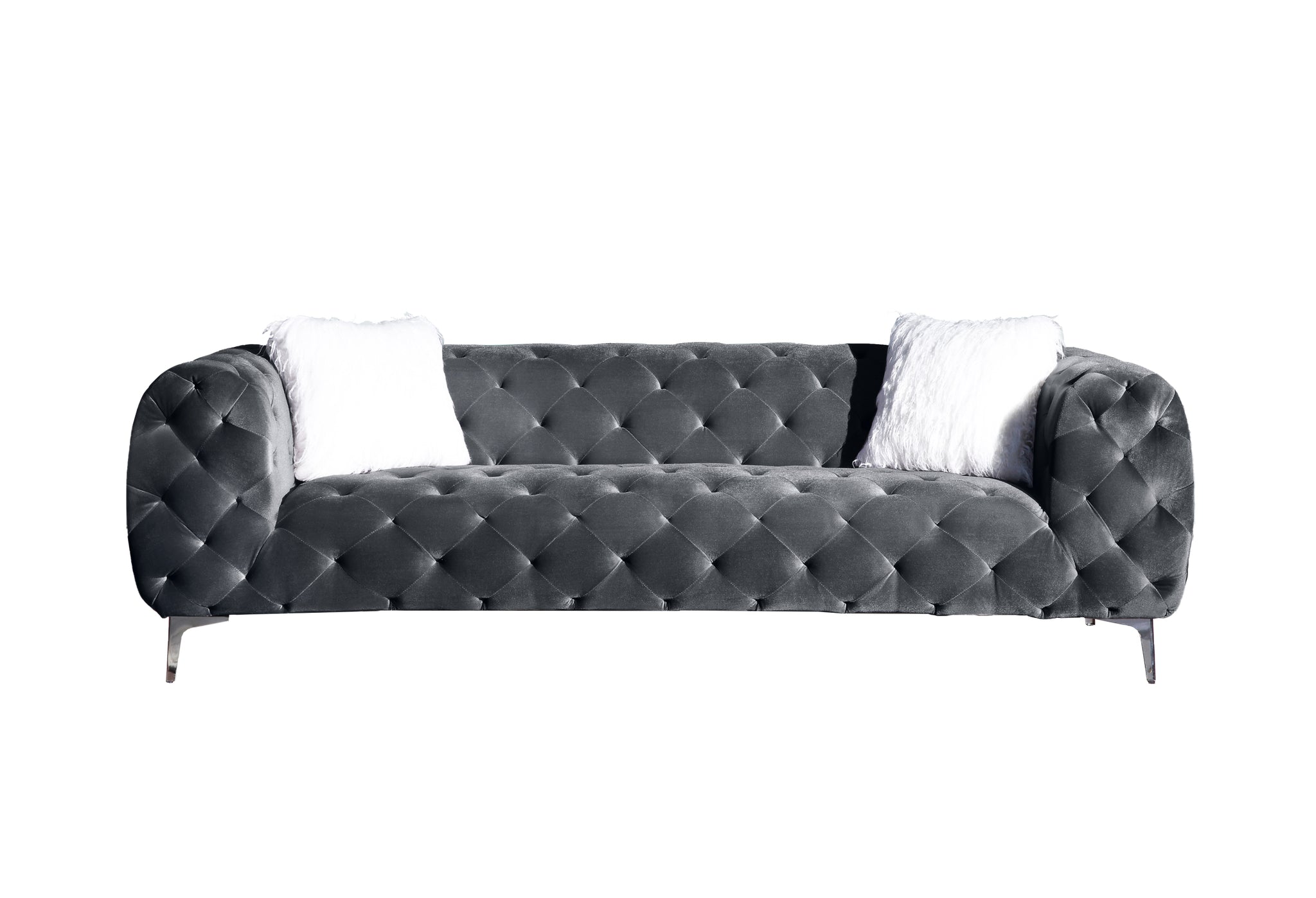 Grey Plush Loveseat Furniture Cover for Ultimate grey-velvet