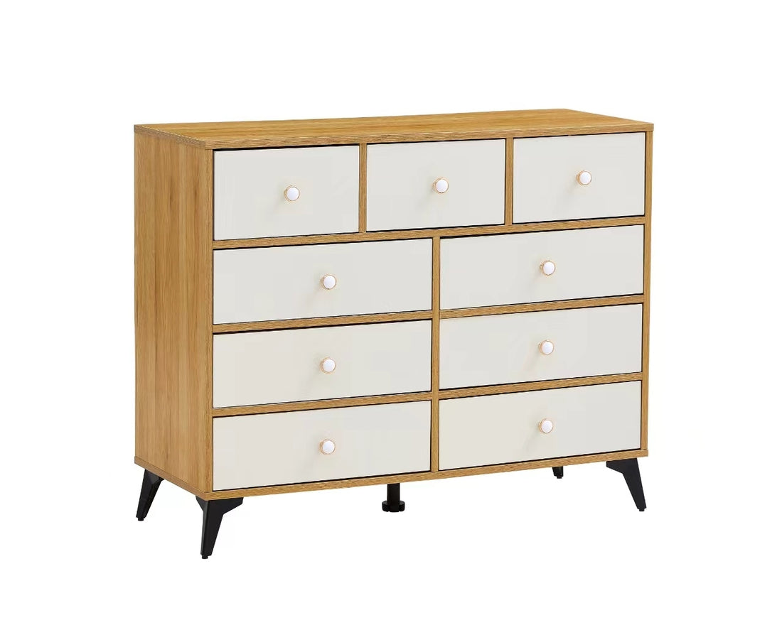 Cabinet Wood Mdf Boards, 9 Drawers Dresser, Wood Colour Wood Drawer 5 Drawers & Above Mdf