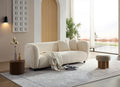 Wks6 White Color Plush Sofa, 88.89* 35.04* 28.74 White Luxury Fabric