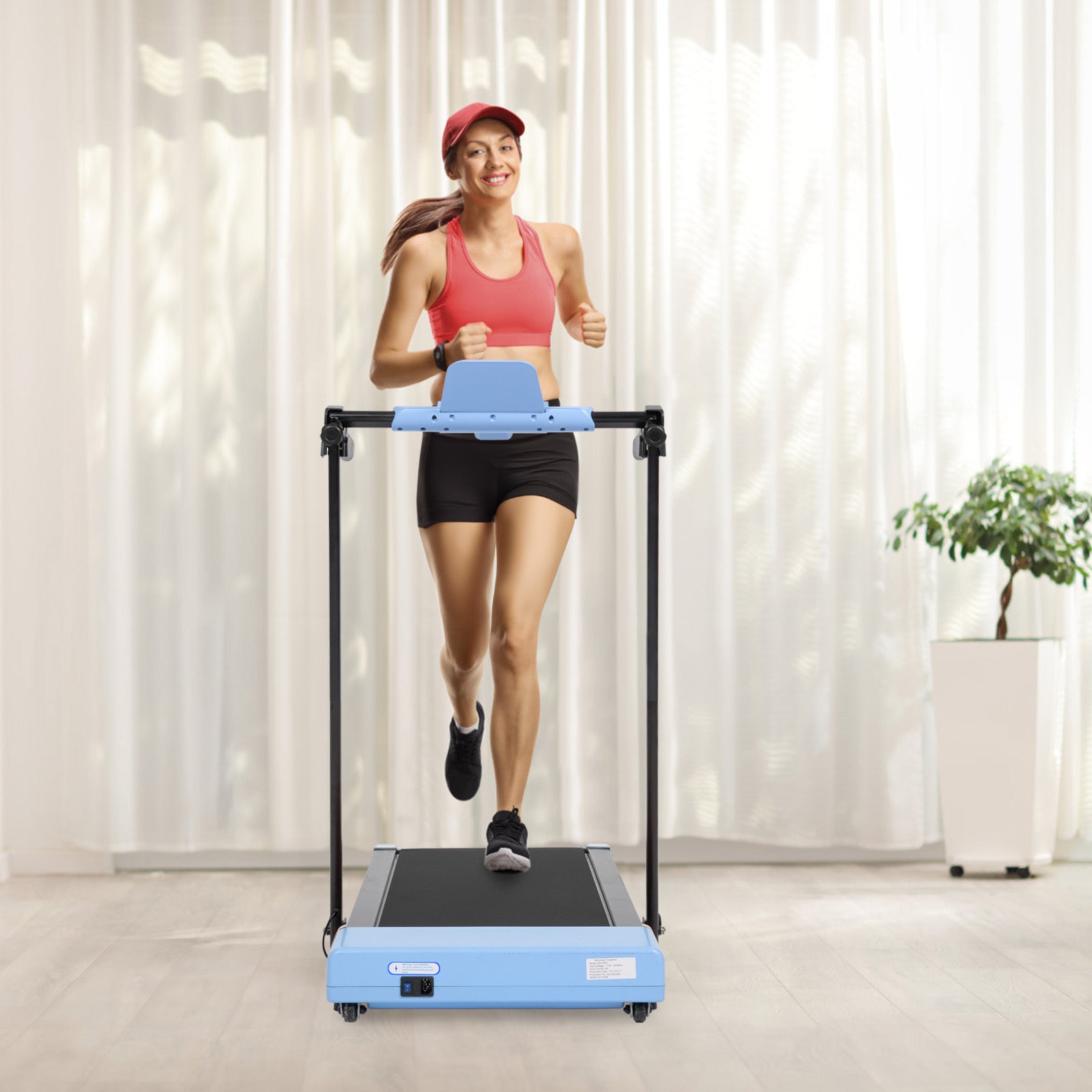 Treadmills for Home, Treadmill with LED for Walking & blue-iron